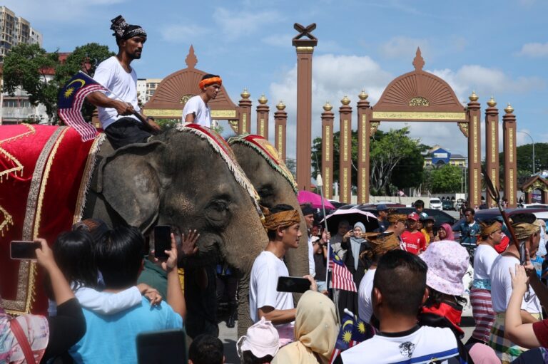All eyes on Sanum and Chery as elephants take centre stage in Kelantan’s royal parade