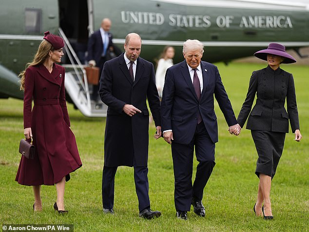 Melania Trump exudes elegance as she arrives to meet the Royal family alongside Donald in historic state visit to the UK