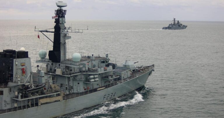 Royal Navy deployed to shadow Russian warship and freighter through British seas