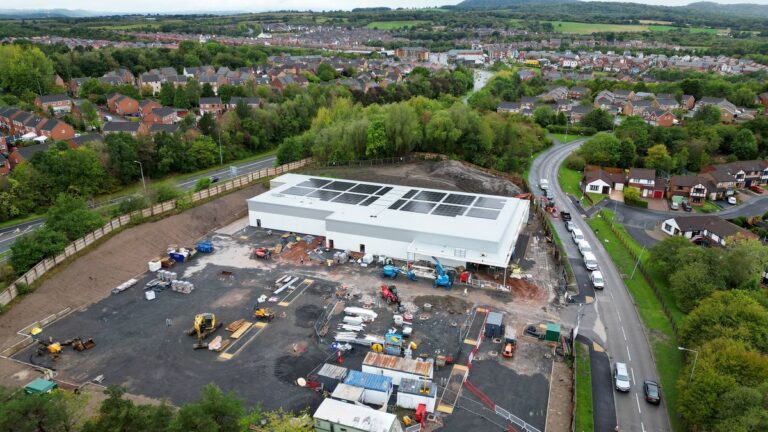 Sky high drone footage shows Telford Lidl take shape as roadworks are due to end