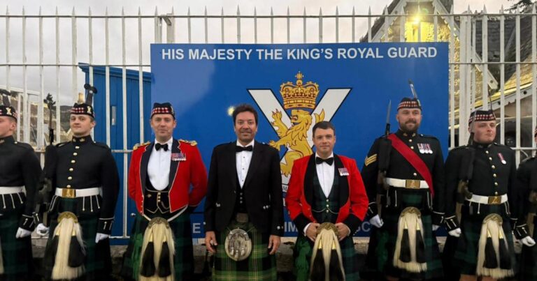 Jimmy Fallon tells of drinking ‘Buckie’ at ‘best dinner ever’ with royal guard