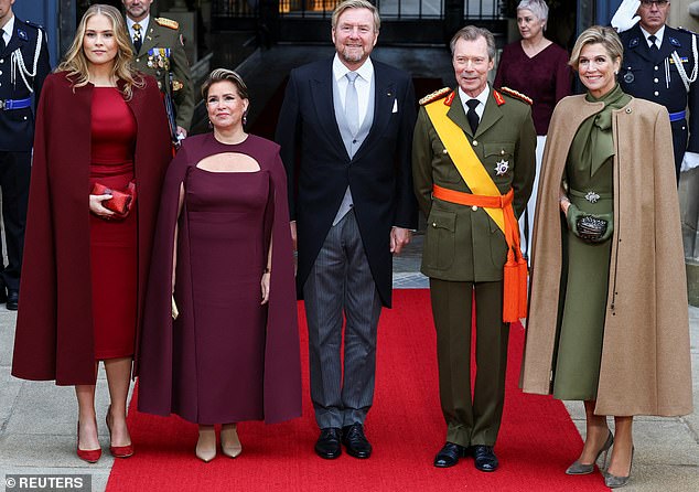 Luxembourg’s Grand Duke Henri, 70, abdicates in favour of his son at ceremony attended by glamorous royals from across the world