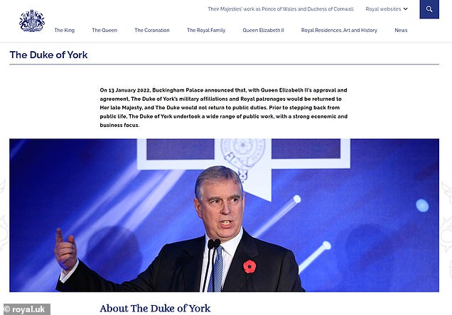 Sarah Ferguson changes social media handle and Prince Andrew’s Duke of York title is scrubbed from the Royal family’s website