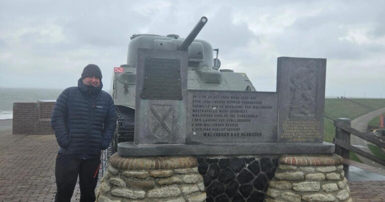 Army reservist visits Dutch battlefield where grandfather fought Nazis