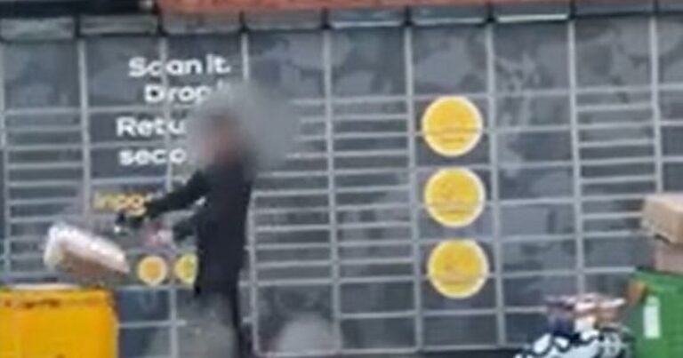 InPost delivery driver caught on camera throwing parcels into Amazon container
