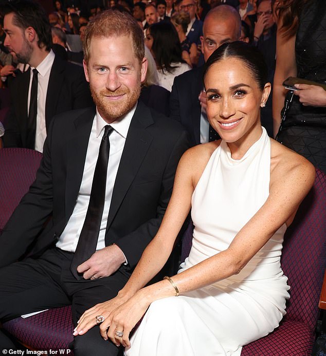 Prince Harry and Meghan Markle pose with celebrity psychic and send her a quasi-royal letter with the Duchess’ royal cypher – before hinting at an upcoming trip