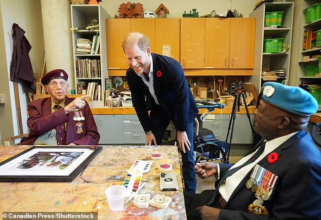 Prince Harry ‘didn’t tell’ Buckingham Palace about his Canada trip to meet veterans before he and Meghan partied with the Kardashians the night before Remembrance Sunday