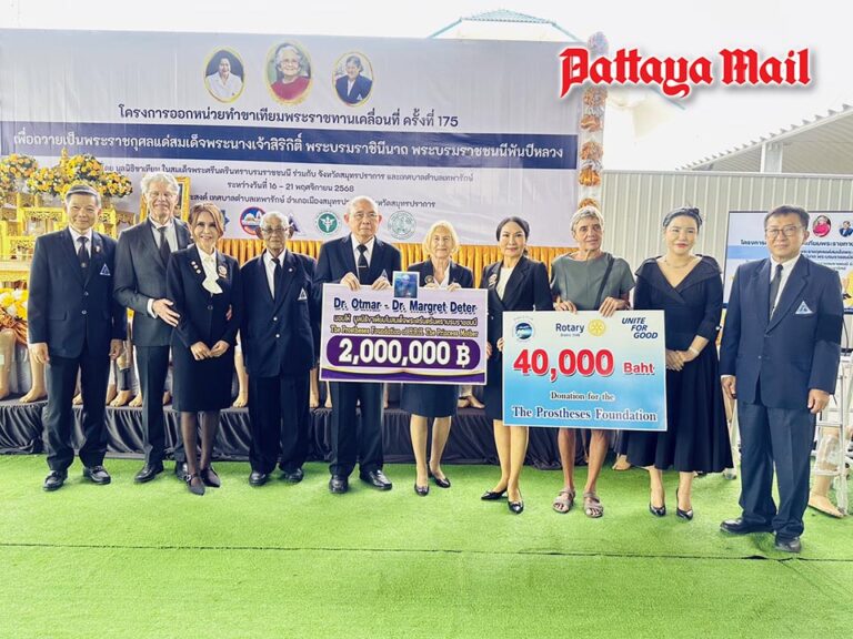 Rotary E-Club Dolphin Pattaya donates 2 million baht to Royal Prosthetic Project, 116 amputees receive new legs