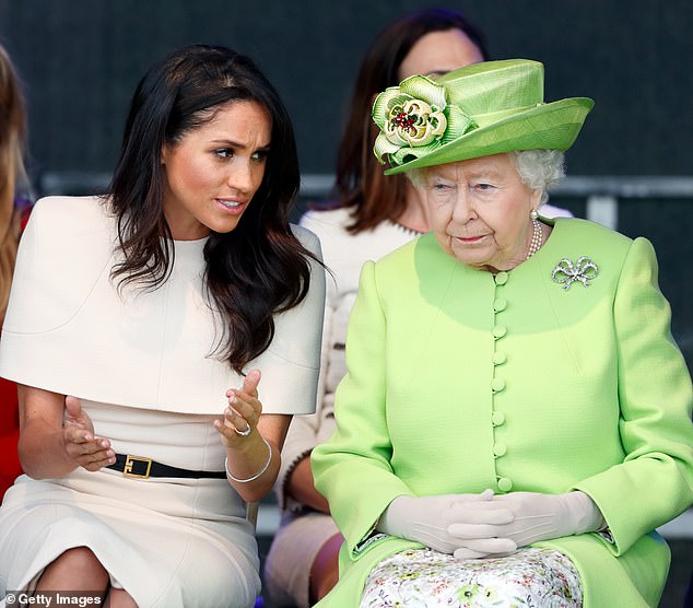 Why Meghan Markle’s first public engagement with the late Queen was carried out ‘too early’ in her royal career – as body language expert claims she was ‘trying too hard’