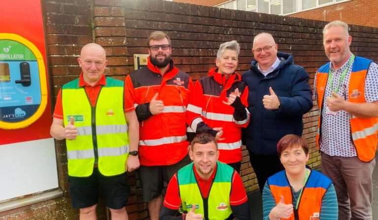 Life-saving defibrillator unveiled at Barnstaple Royal Mail depot