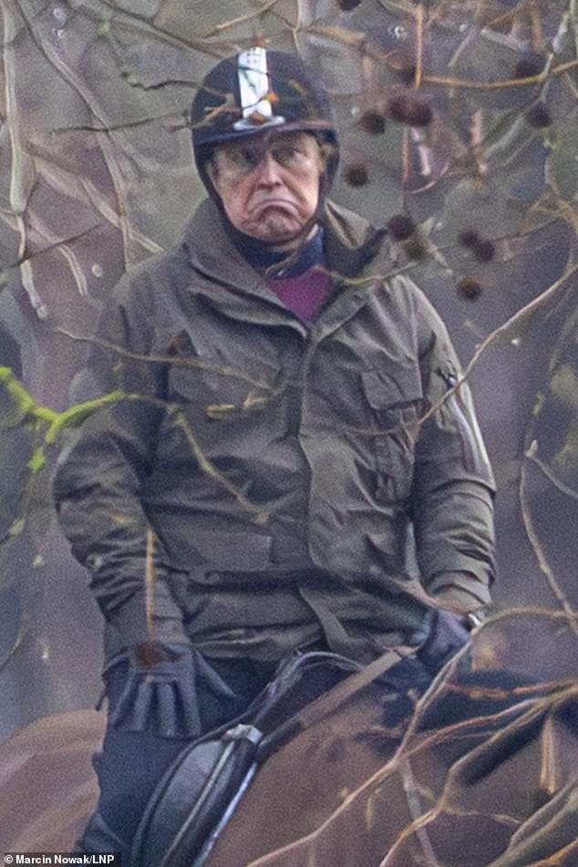 Andrew’s last ride? Member of public hurls abuse as shamed royal mounts horse in Windsor while preparations step up for his move from Royal Lodge