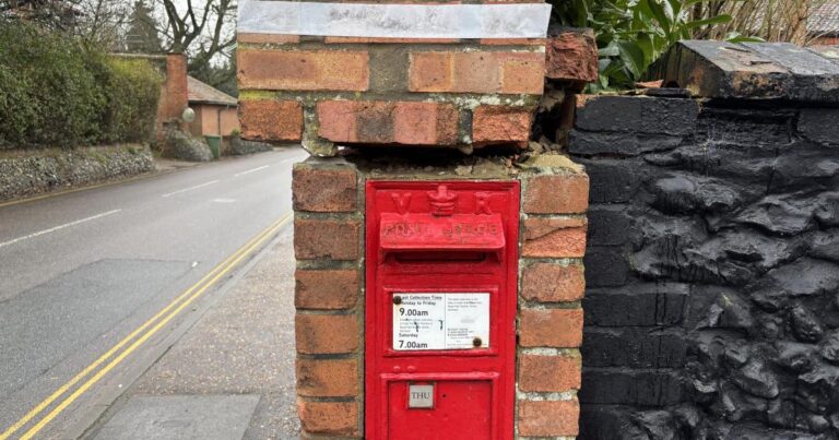 Dereham post box left in disrepair for more than a year