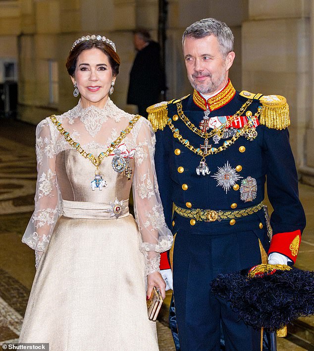 Queen Mary and King Frederik of Denmark host their annual New Year’s dinner alongside their dashing son Christian – but one royal was notably absent