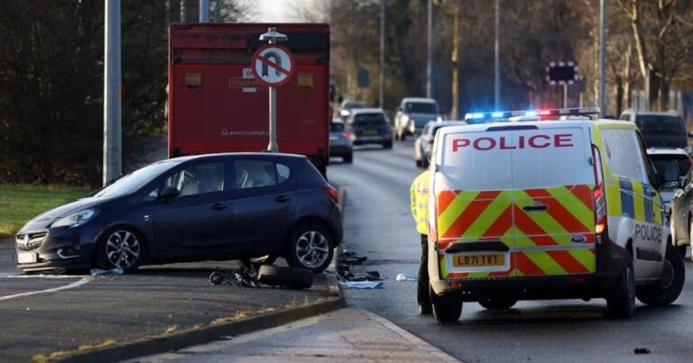 Royal Mail van in horror crash with car as emergency crews swarm scene