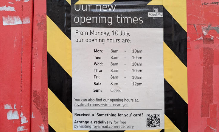 The Royal Mail Delivery Office in Stockwell is now open for just TWO hours a day