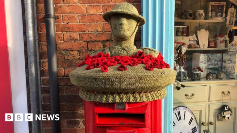 Close-knit residents buy postbox to showcase Syston Knitting Banxy